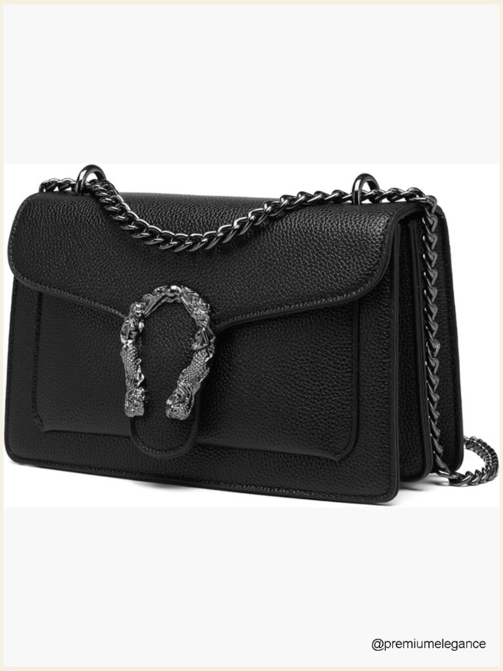 Small Crossbody Bag with Chain Strap Vegan Leather Shoulder Purse